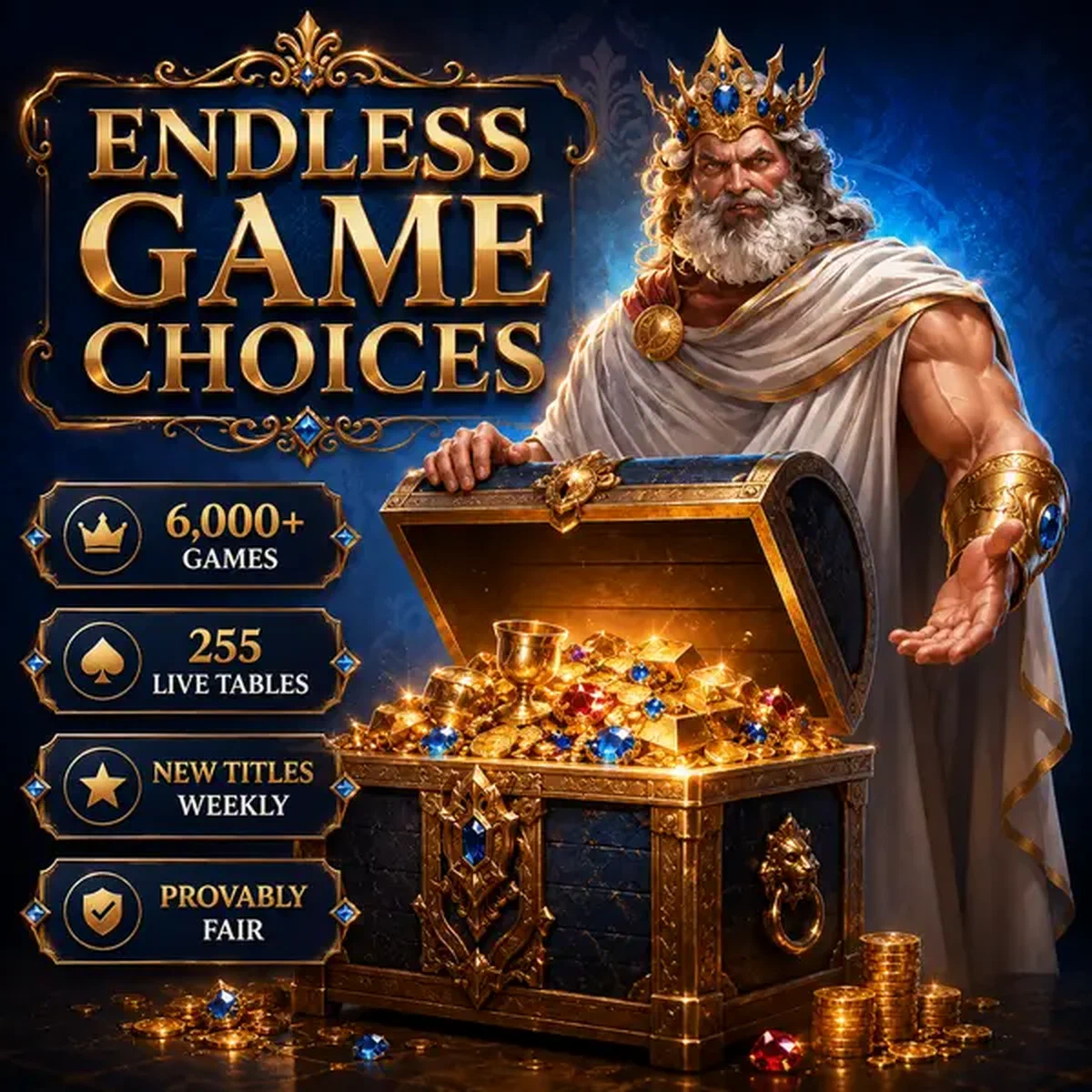 Il Sovrano rivela il forziere del tesoro di oltre 6.000 giochi su Sava Spin Games
